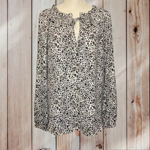a new day Leopard Tie Front Blouse
